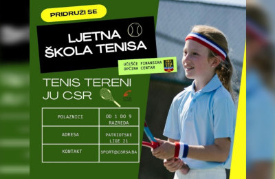 U ponedjeljak počinje besplatna ljetna škola tenisa za osnovce