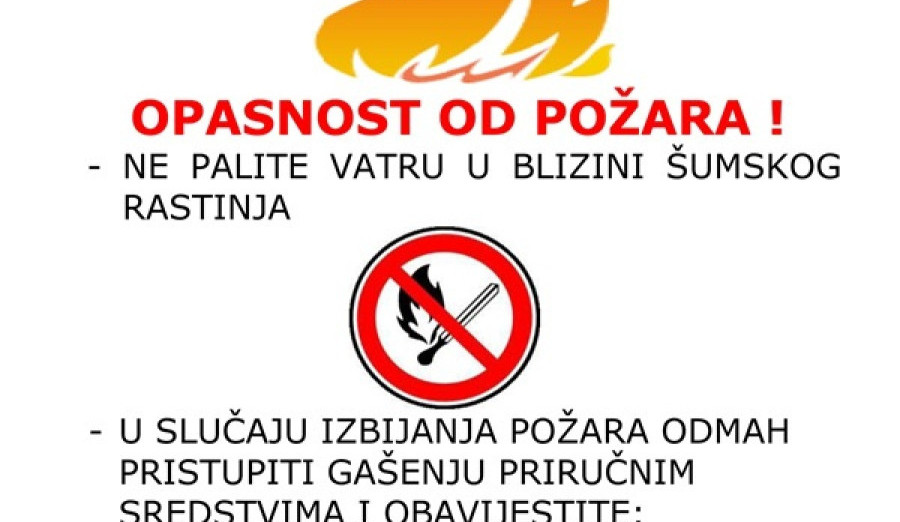 Upozorenja na opasnost od požara na izletištima