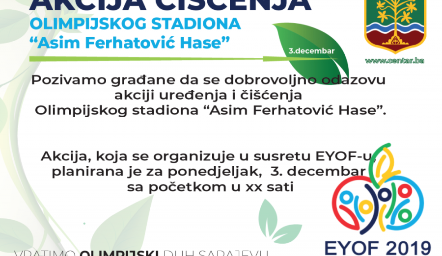U ponedjeljak velika akcija čišćenja Olimpijskog stadiona na Koševu