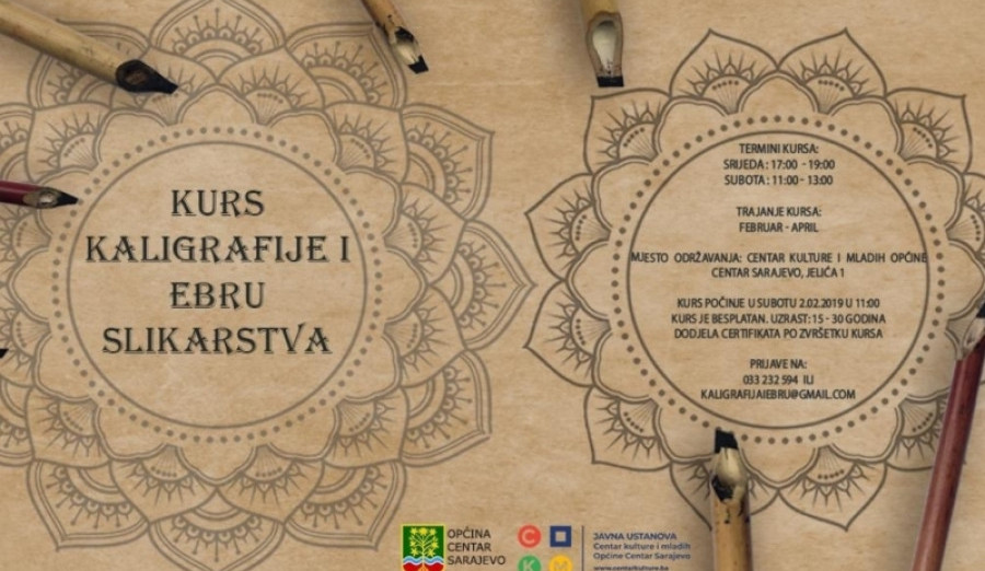 Od 2. februara besplatan kurs kaligrafije i ebru slikarstva u Centru kulture i mladih