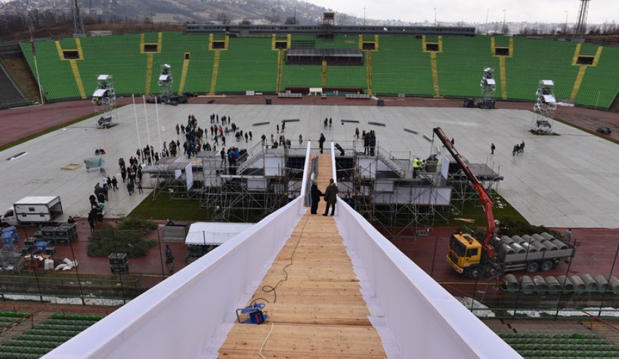 Završne pripreme za proljetni nastavak fudbalske sezone na stadionu Koševo