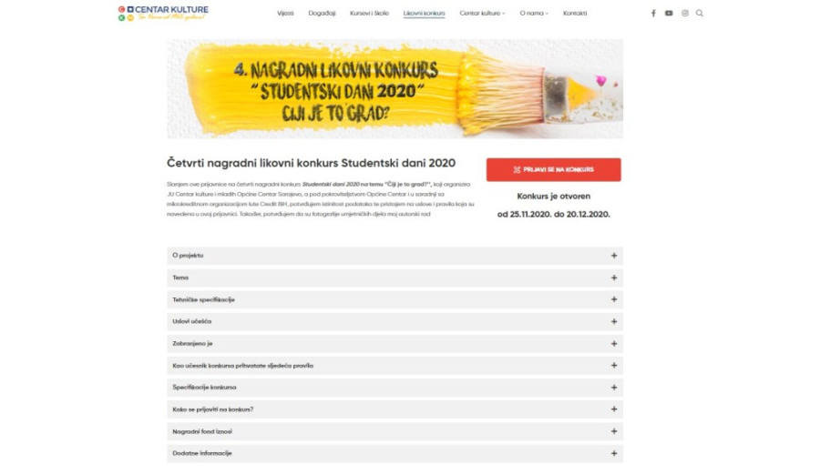 Završen rok za prijave na likovni konkurs „Studentski dani 2020“