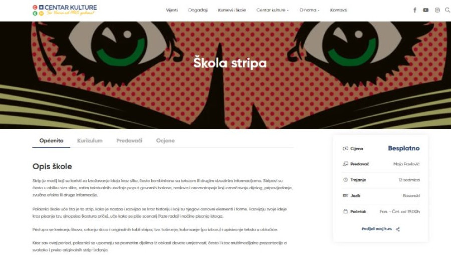 Počinje besplatna škola stripa
