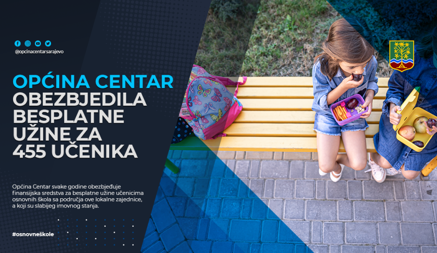 Općina Centar osigurala besplatne užine za 455 osnovaca