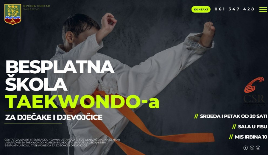Besplatna škola taekwondoa za dječake i djevojčice