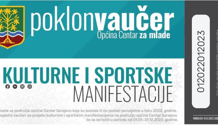 Javni poziv za dodjelu besplatnih vaučera za mlade