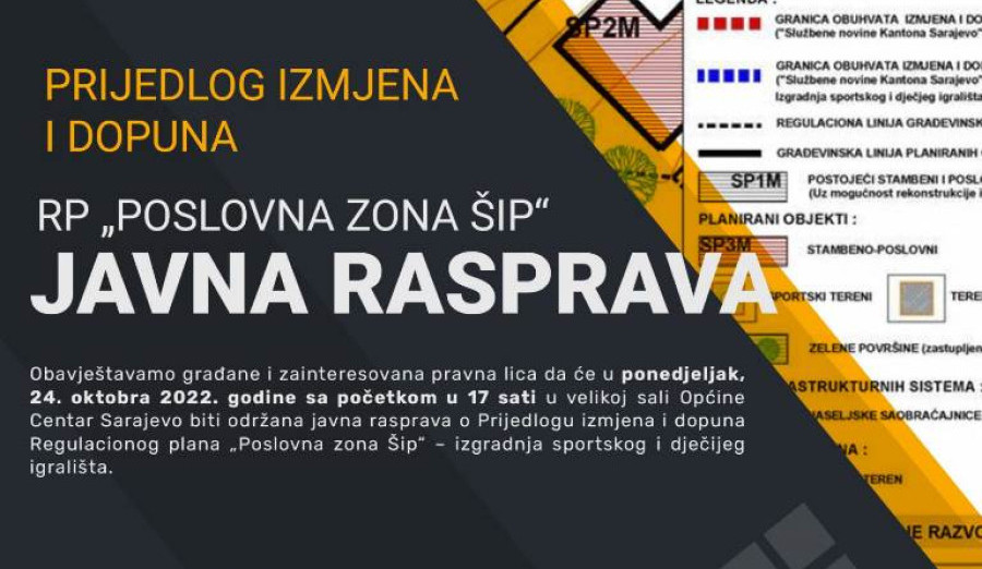Danas javna rasprava o prijedlogu planskog dokumenta