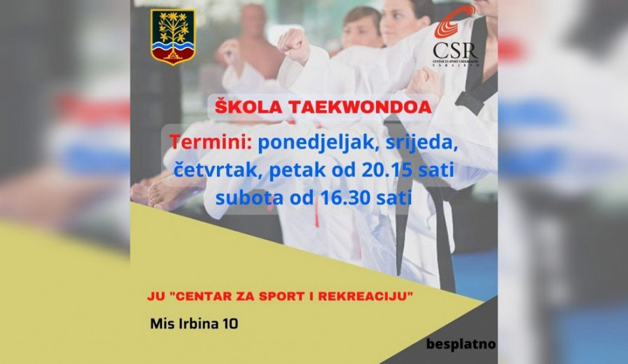 Besplatna škola taekwondoa za dječake i djevojčice