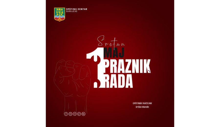 Prvomajska čestitka iz Općine Centar
