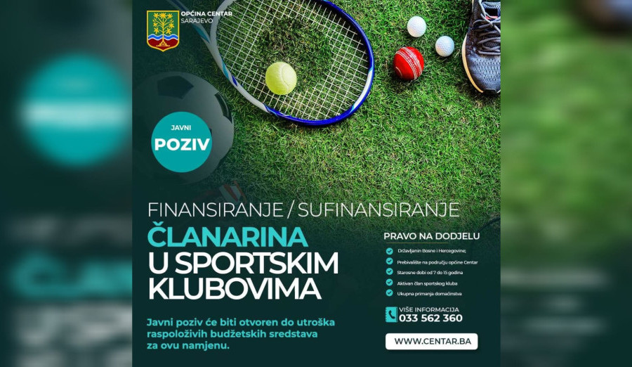 Općina plaća članarine u klubovima za sportiste