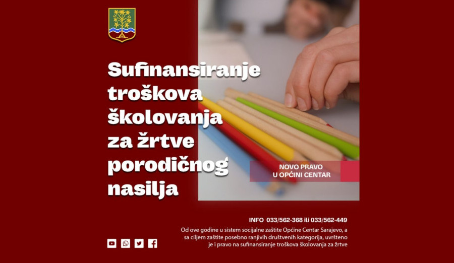 Sufinansiranje troškova školovanja za žrtve porodičnog nasilja