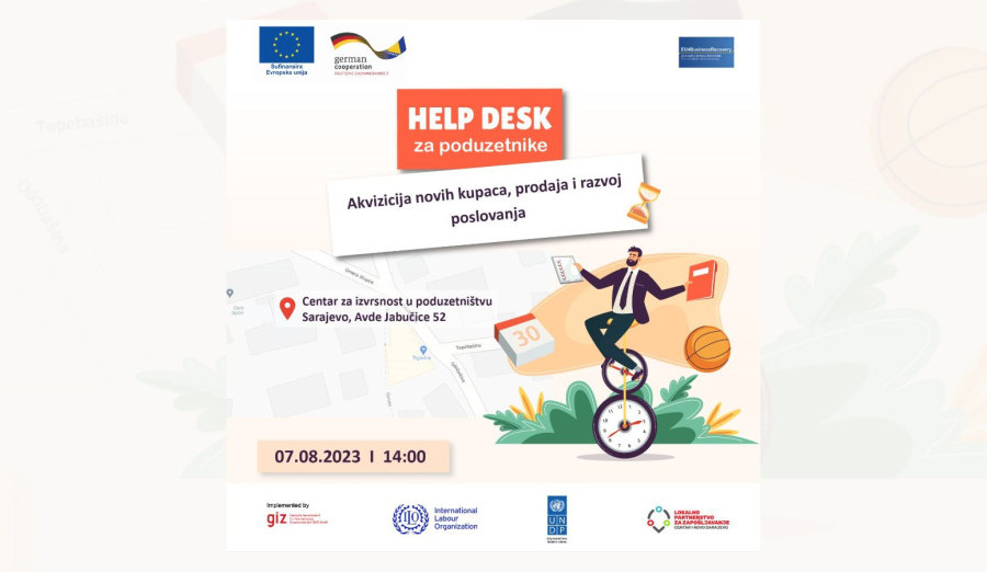 U ponedjeljak Help Desk sesija – „Akvizicija novih kupaca, prodaja i razvoj poslovanja“
