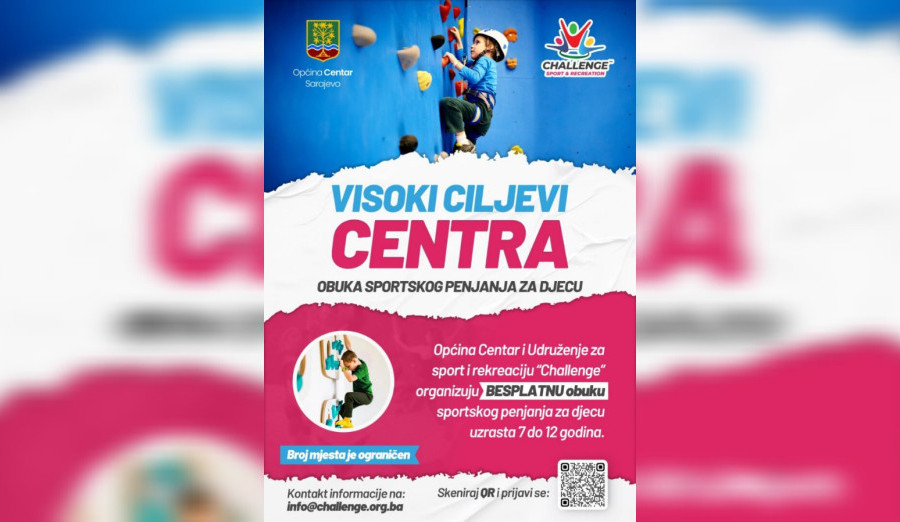 Obuka sportskog penjanja za djecu „Visoki ciljevi Centra“