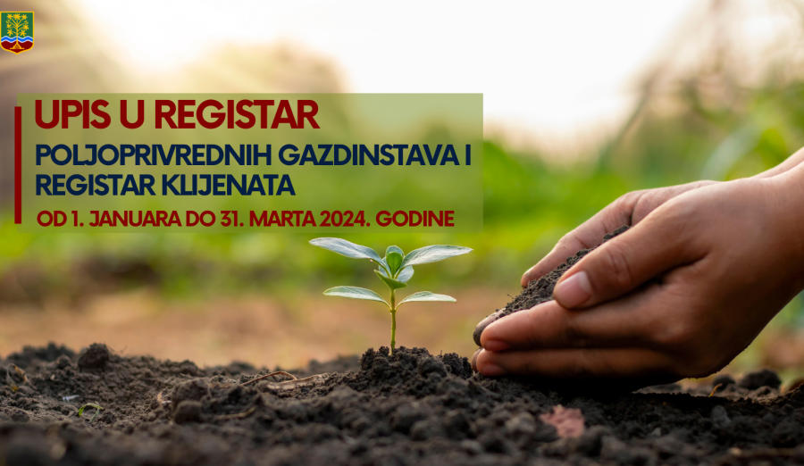 Obavijest za korisnike registra poljoprivrednih gazdinstava i registra klijenata