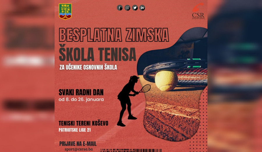 Besplatna zimska škola tenisa za osnovce