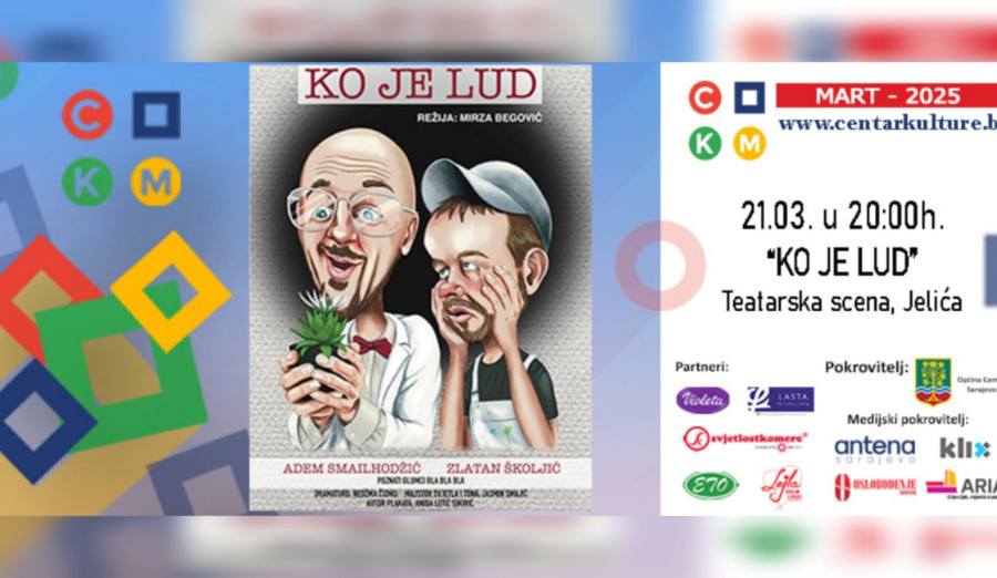 Sutra predstava „Ko je lud?“ na teatarskoj sceni Jelića
