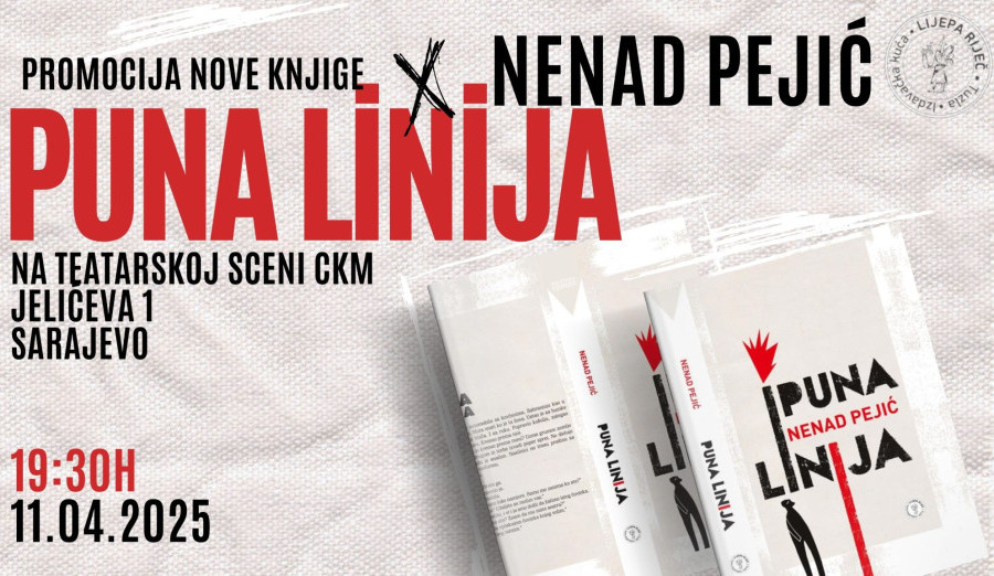 Sutra promocija romana „Puna linija“ Nenada Pejića