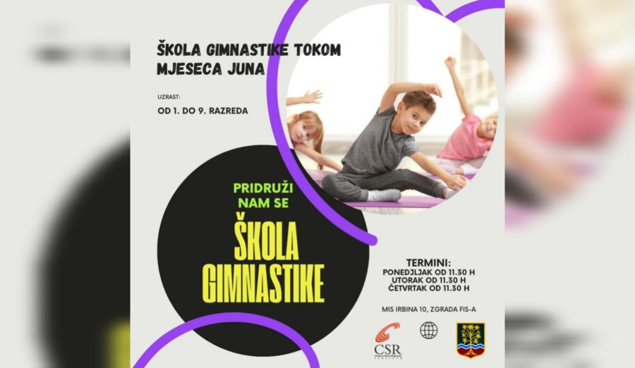 Novi termini besplatne škole gimnastike za osnovce sa Centra