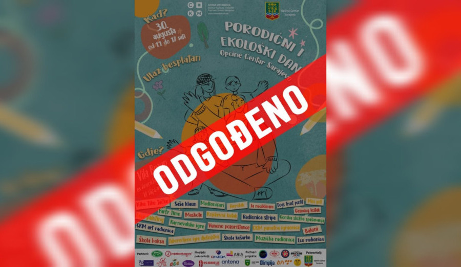 Odgođeno održavanje Porodičnog i ekološkog dana ispred Vile Braun
