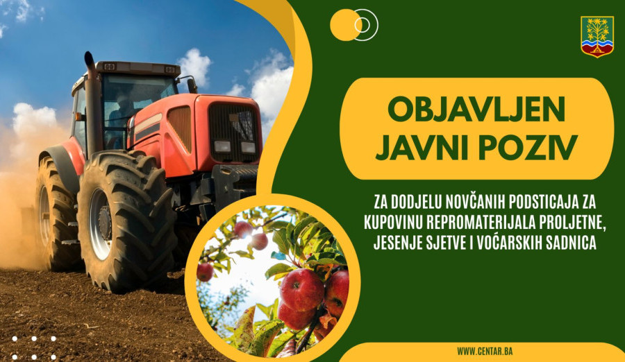 Objavljen javni poziv za dodjelu sredstava