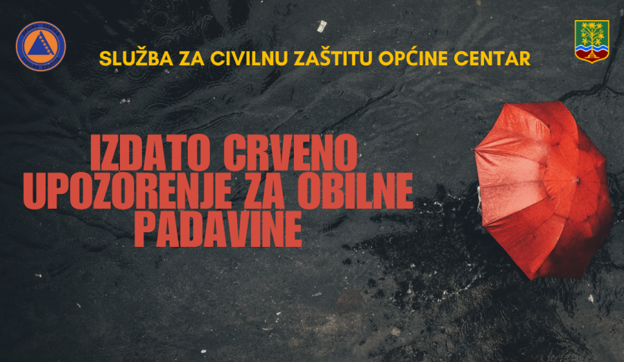 Izdato crveno upozorenje za obilne padavine