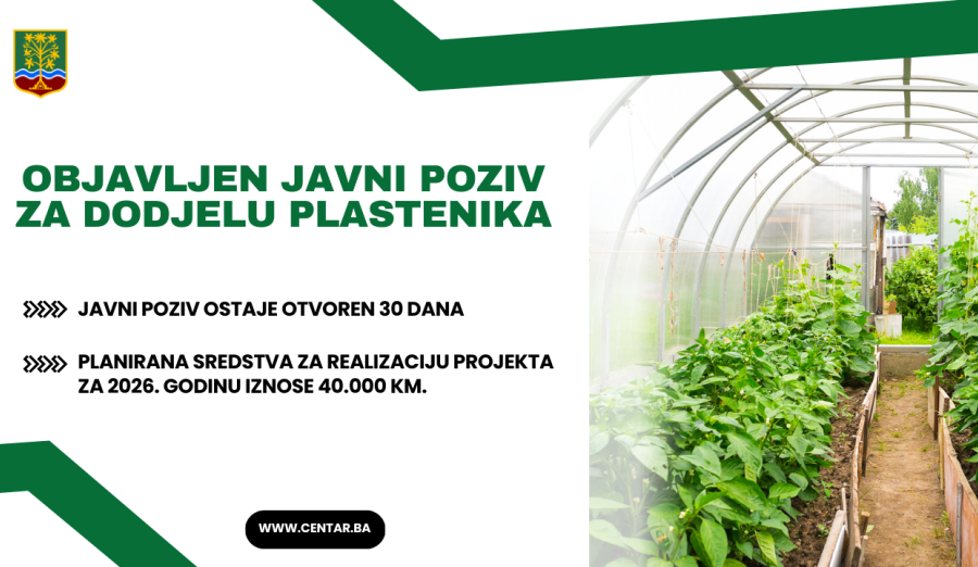 Općina Centar i ove godine dodjeljuje plastenike