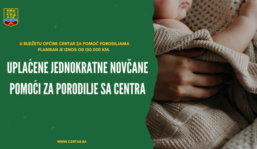 Na račune 32 porodilje uplaćene jednokratne novčane pomoći